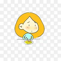 不想吃饭的小女孩