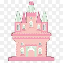 粉色卡通迪斯尼城堡