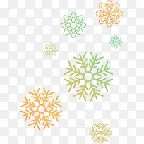 冬天多彩渐变雪花