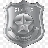 银灰色警察标志徽章