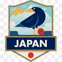手绘日本世界杯勋章