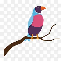 创意设计彩色树枝小鸟