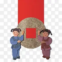 铜钱古代人物