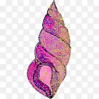金色亮片紫色海螺贝壳