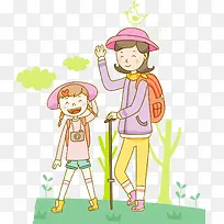 攀岩母女