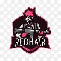 红头发体育竞技游戏logo