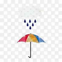 手绘创意下雨天