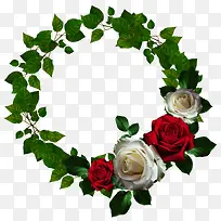 圆形玫瑰花卉装饰花环