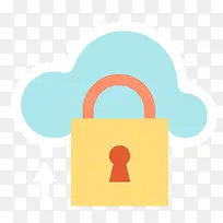 云存储信息加密锁图标设计素材