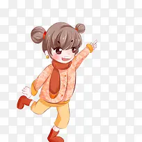 新年穿新衣得的小姑娘