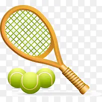网球拍网球矢量图