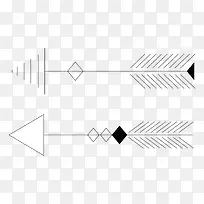 横向矢量黑白色创意抽象箭头弓箭