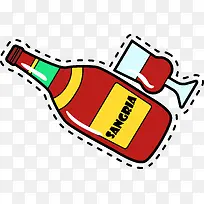 卡通红酒和红酒杯简图