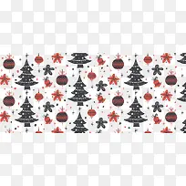 圣诞树花纹横幅
