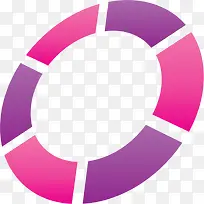 粉紫色不同颜色拼接的圆环