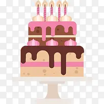 粉色扁平生日蛋糕