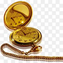 金色时钟，钟表项链，淘宝素材