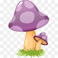 手绘紫色小蘑菇