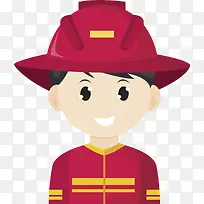 红色制服的消防员