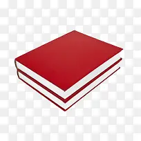 红色封面层叠整齐的书籍实物