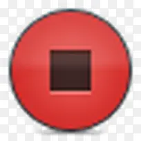 红色的停止按钮图标