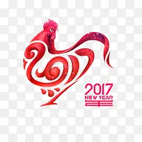 红色鸡年图案