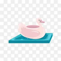 粉蓝色水上鸭子充气玩具