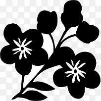黑色花朵剪影