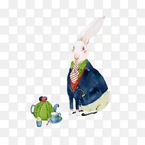 穿衣服的小兔子