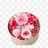 粉色玫瑰花装饰礼盒