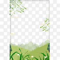春季花草植物装饰边框