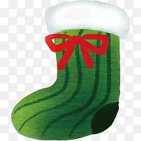 圣诞节绿色水彩圣诞袜