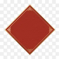 红色方形春节边框元素