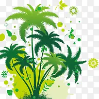 绿色椰树矢量图片