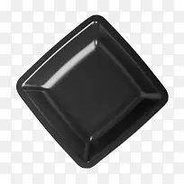 纯黑色正方形碟子陶瓷制品实物