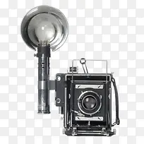 黑色带闪光灯的相机古代器物实物