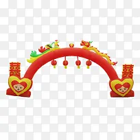 2017年红色中国风婚庆拱门