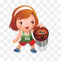 打篮球的小女孩设计