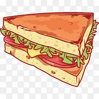 9款手绘快餐美食三明治设计素材