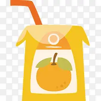 手绘卡通食物饮料橘子汁矢量素材