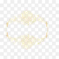 矢量卡通扁平化金线装饰边框png