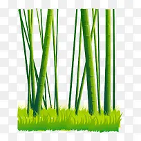 卡通手绘翠绿竹子