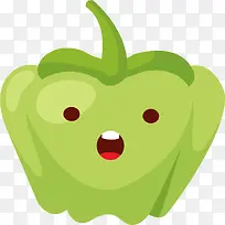 绿色卡通青椒小人