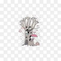 树洞里的兔子