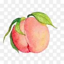 水蜜桃手绘画素材图片