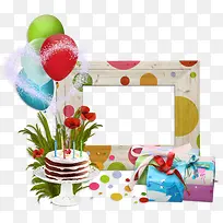 生日蛋糕气球相框
