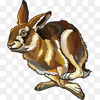 矢量手绘水彩动物兔子素材