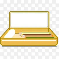 黄色反光圆角铅笔盒
