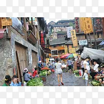 小镇繁华街道景观