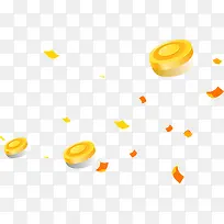 金色的发散飞溅碎片和金币矢量图
